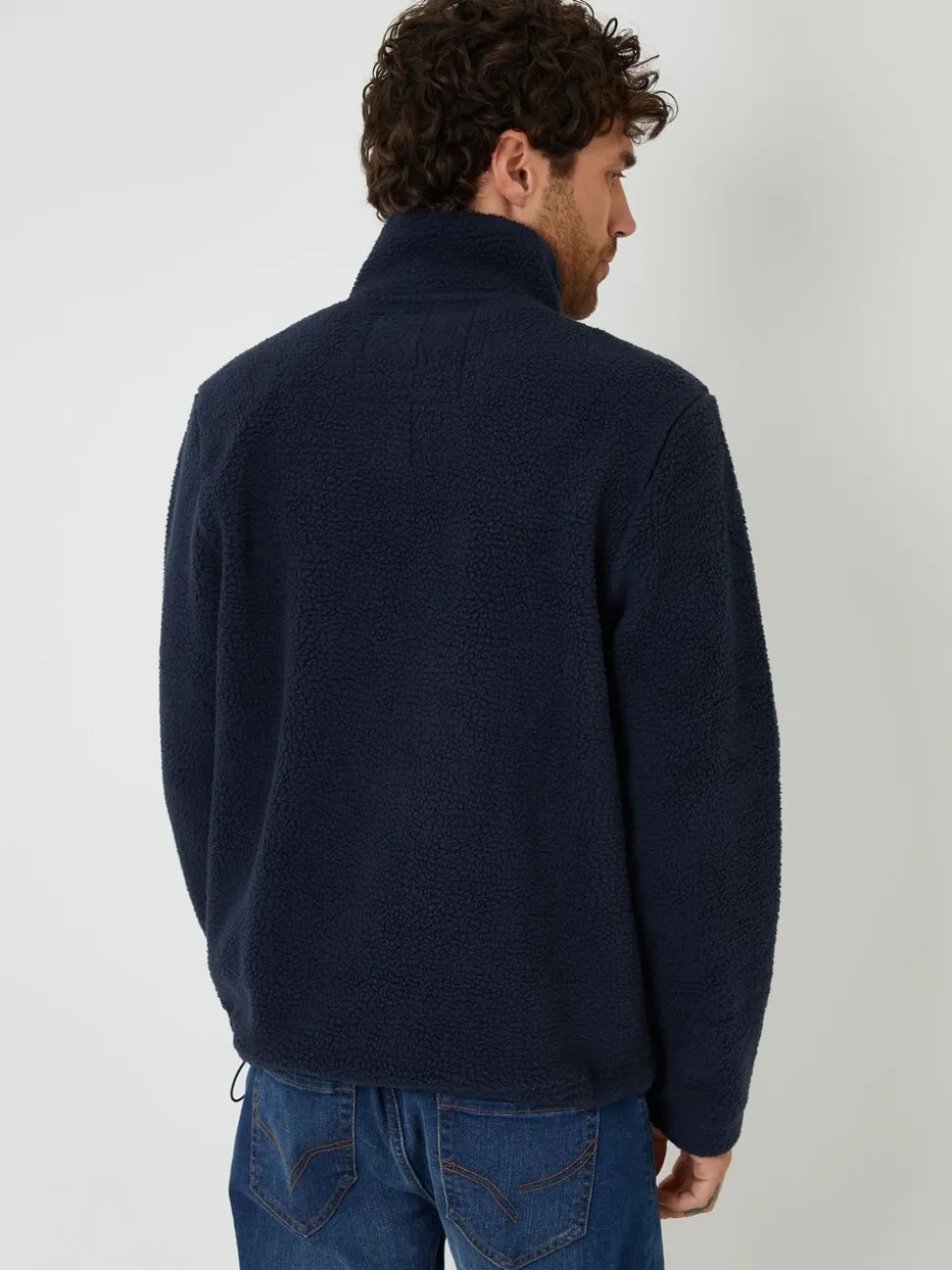 Threadbare Navy Regular Fit Relaxed Fit Borg Sweatshirt