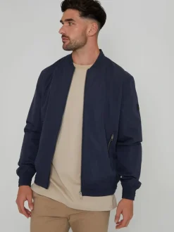 Threadbare Navy Showerproof Classic Bomber Jacket