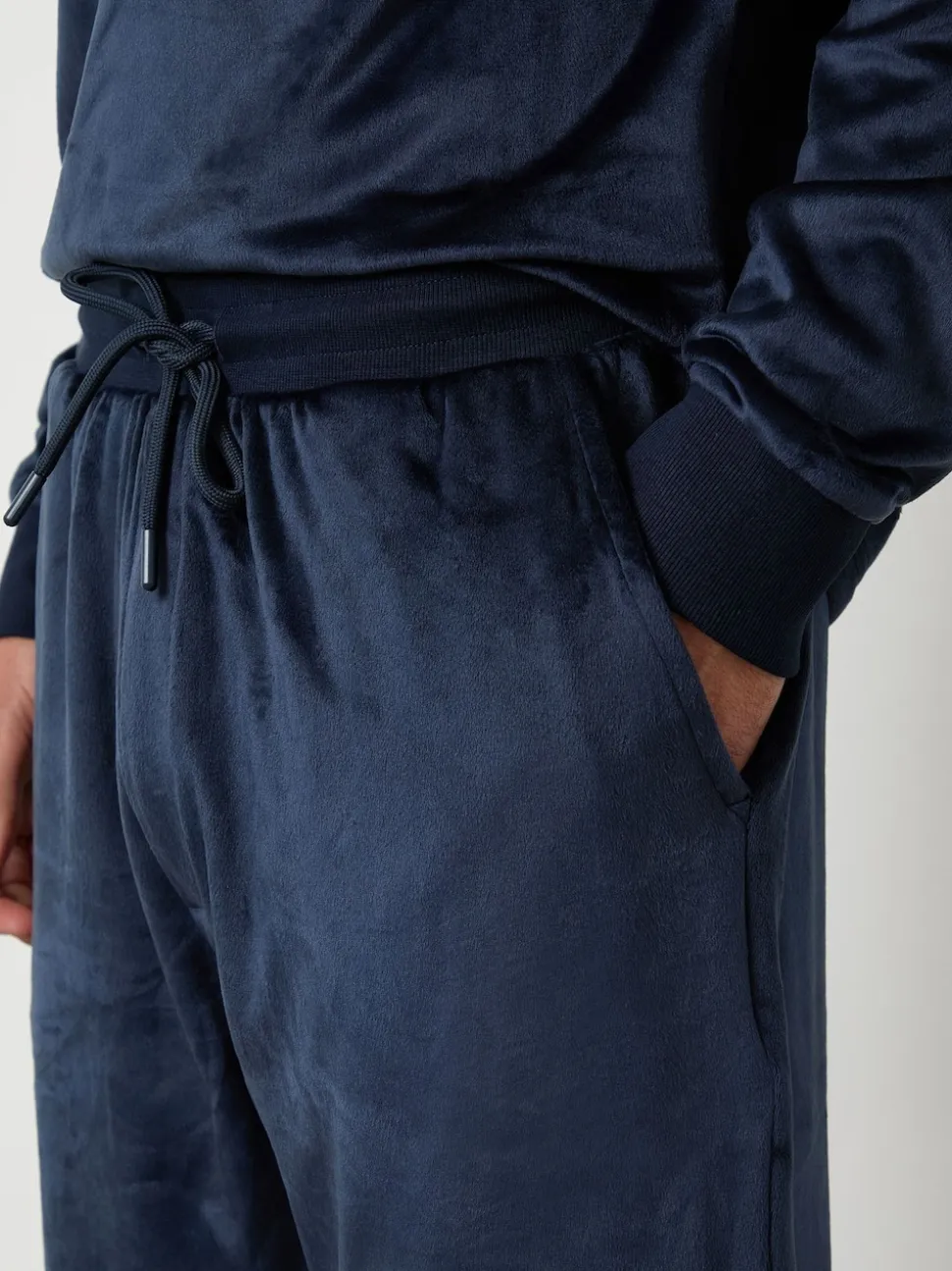 Threadbare Navy Soft Touch Velour Loungewear Set