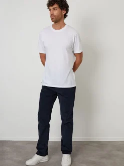Threadbare Navy Straight Leg 5 Pocket Stretch Corduroy Trousers
