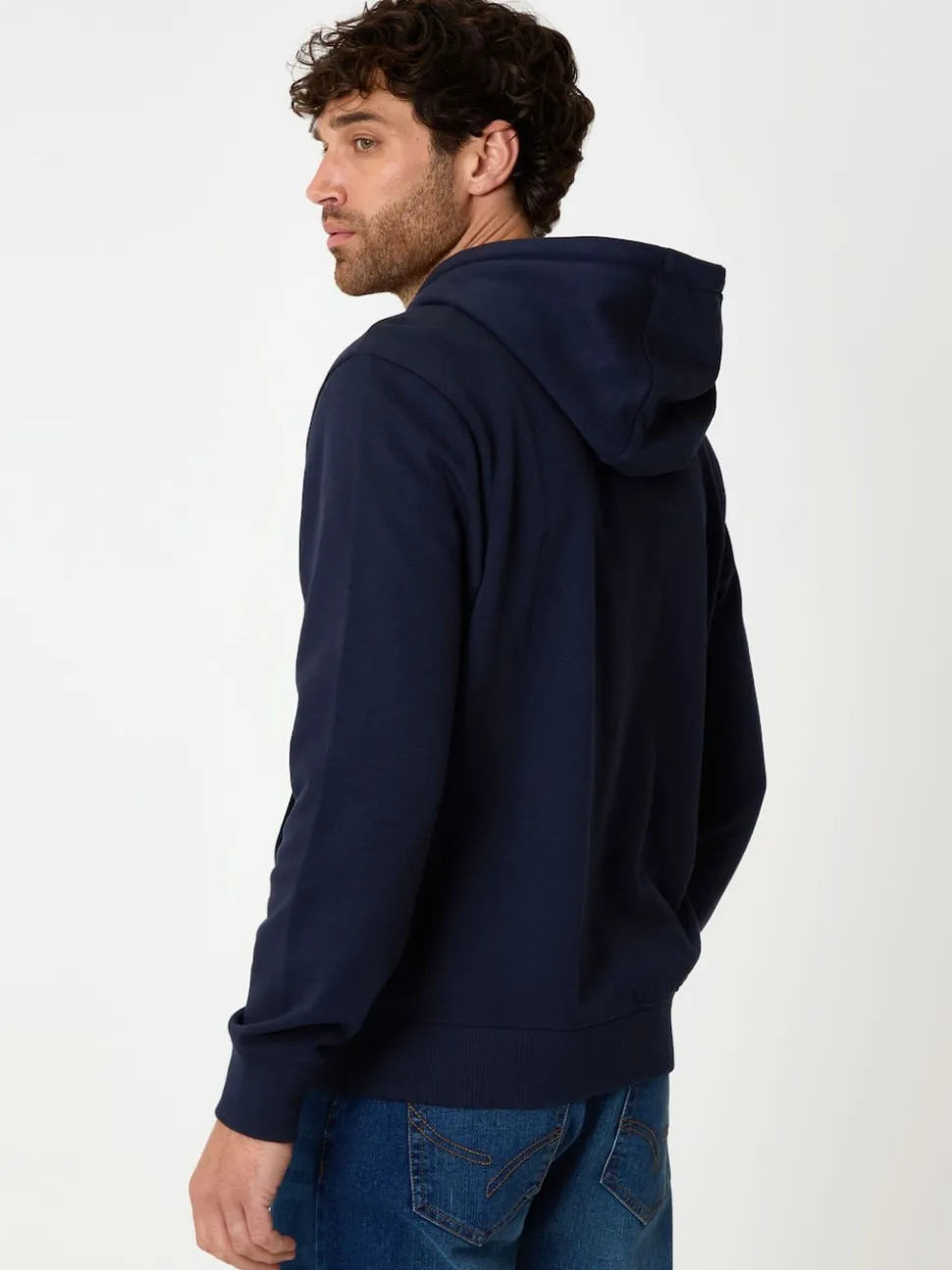 Threadbare Navy Zip Through Hoodie