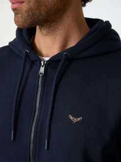 Threadbare Navy Zip Through Hoodie