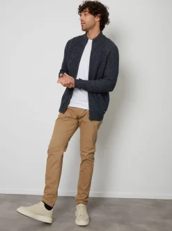 Threadbare Navy Zip Up Cardigan