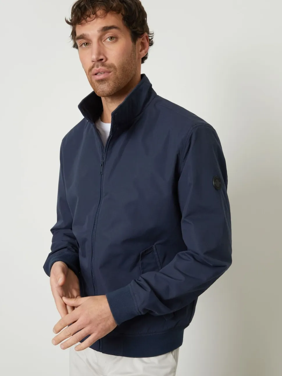 Threadbare Navy Zip Up Harrington Jacket