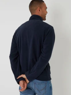 Threadbare Navy/Green Quarter Zip Microfleece Sweatshirts 2 Pack