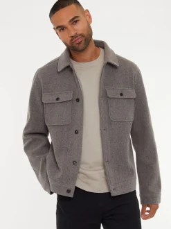 Threadbare Neutral Brushed Button Up Shacket