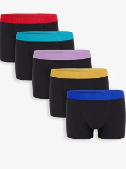 Threadbare Red/Blue/Purple Hipster Fit Boxer Shorts (5 Pack)
