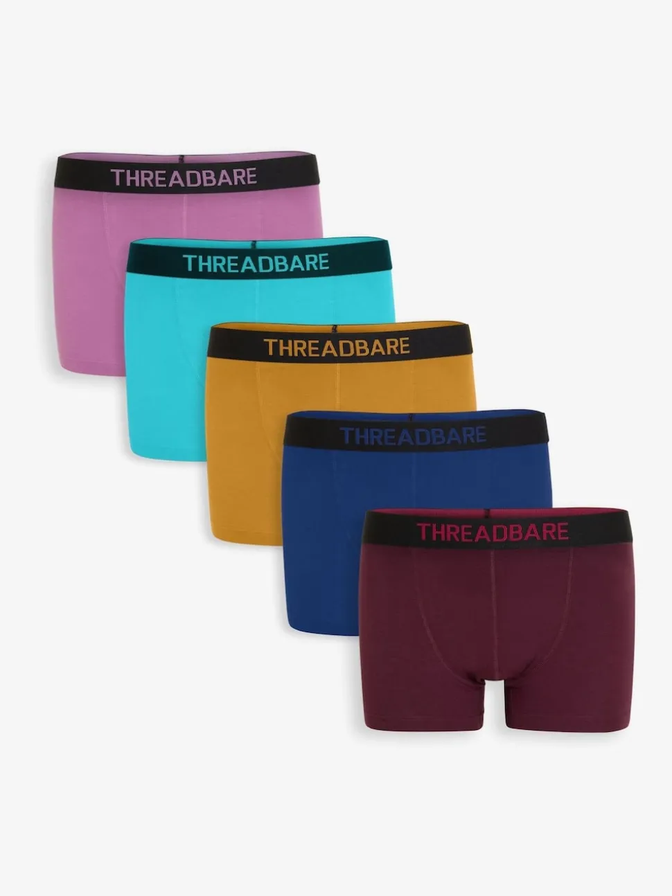 Threadbare Red/Blue/Yellow Hipster Fit Boxer Shorts (5 Pack)