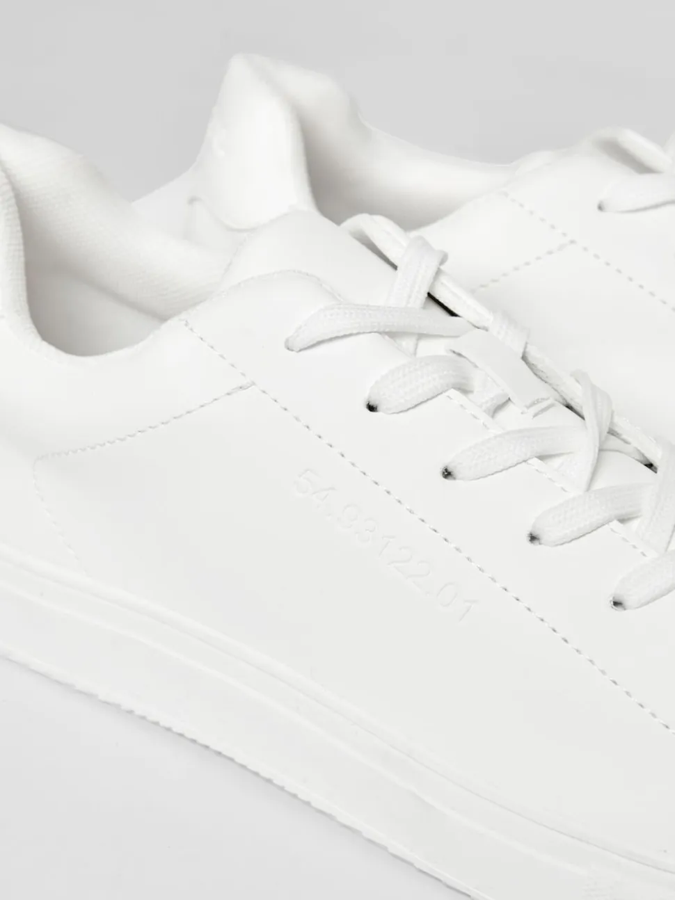 Threadbare White PU Court Trainers