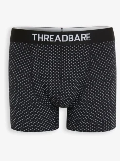 Threadbare White/Black Hipster Fit Boxer Shorts 3 Pack