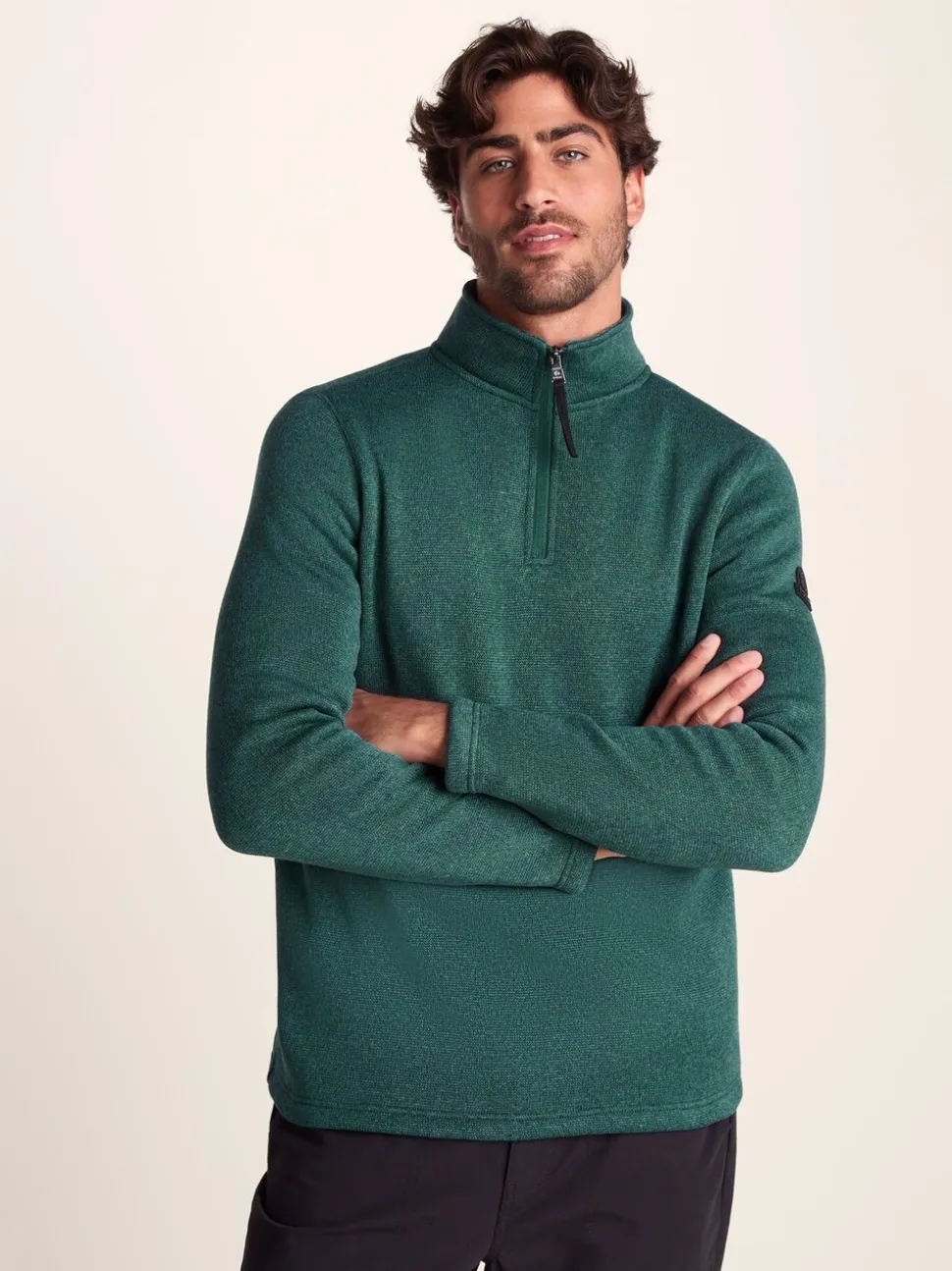 Tog 24 Green Pearson Knit Look Quarter Zip Fleece