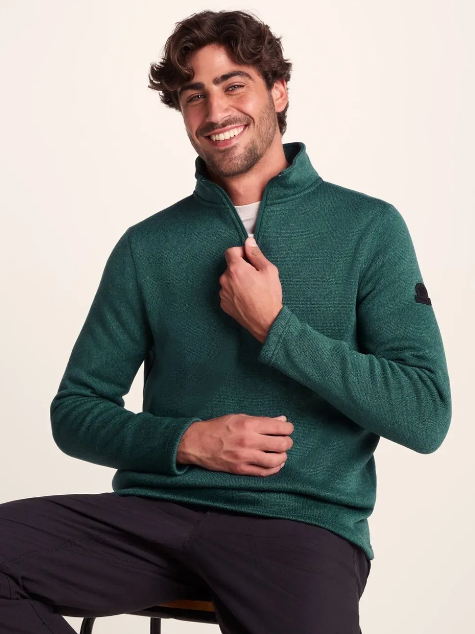 Tog 24 Green Pearson Knit Look Quarter Zip Fleece