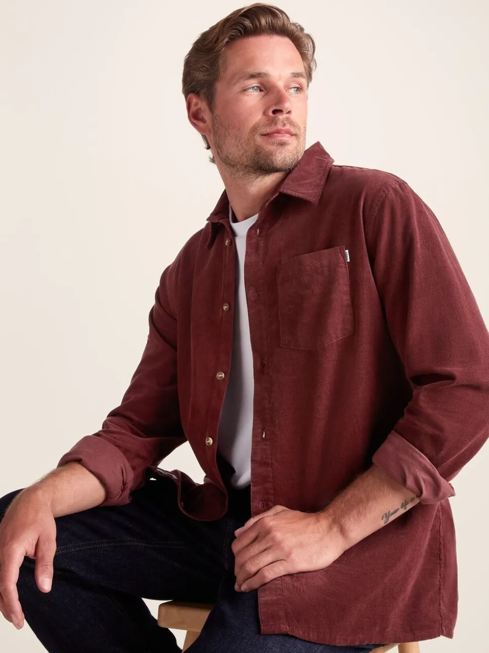Tog 24 Red Mens Lenny Long Sleeve Shirt