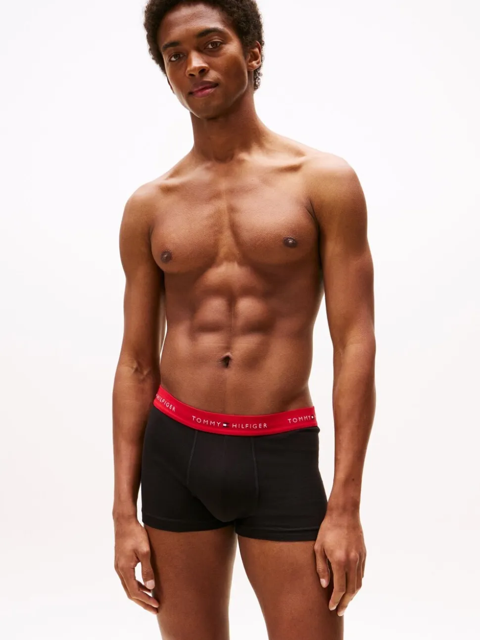 Tommy Hilfiger Black 3 Pack Signature Repeat Logo Waistband Trunks