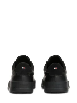 Tommy Hilfiger Black Contrast Heel Court Trainers