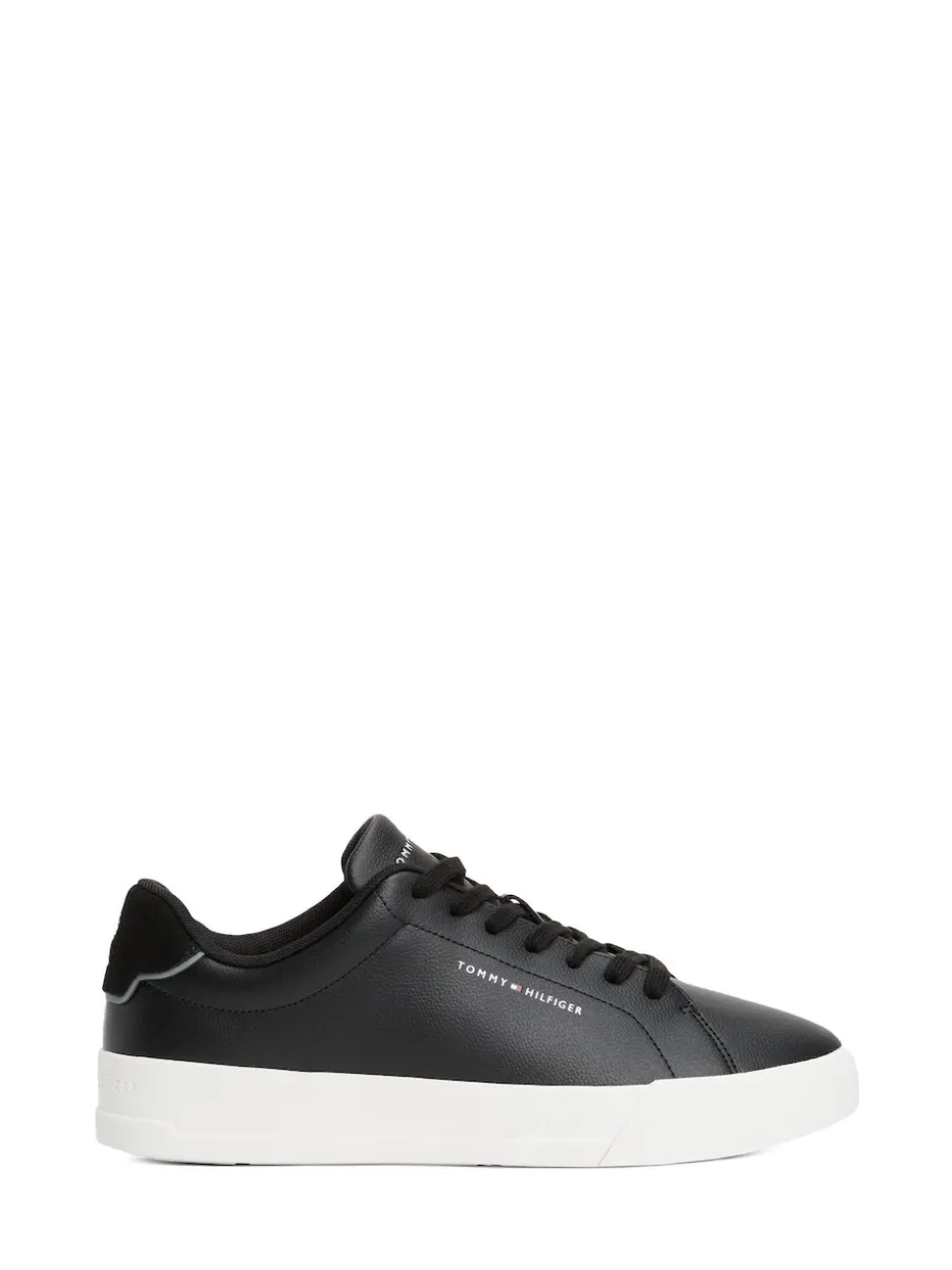 Tommy Hilfiger Black Court Essential Leather Trainers