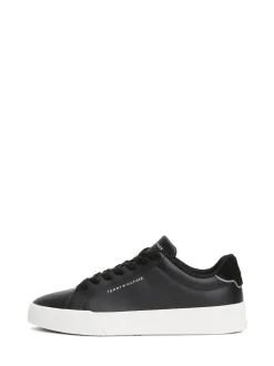 Tommy Hilfiger Black Court Essential Leather Trainers