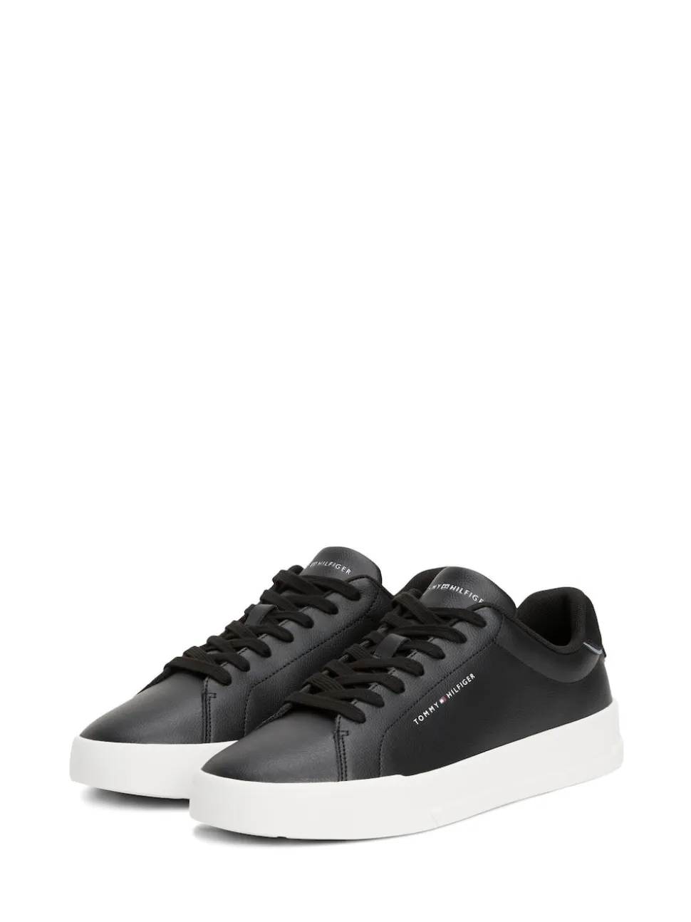 Tommy Hilfiger Black Court Essential Leather Trainers