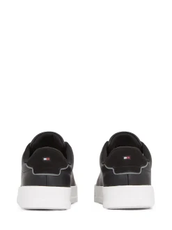 Tommy Hilfiger Black Court Essential Leather Trainers