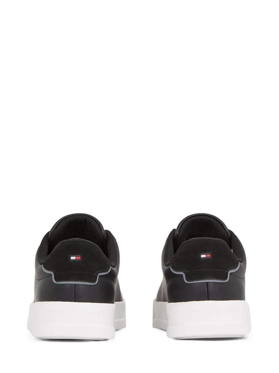 Tommy Hilfiger Black Court Essential Leather Trainers