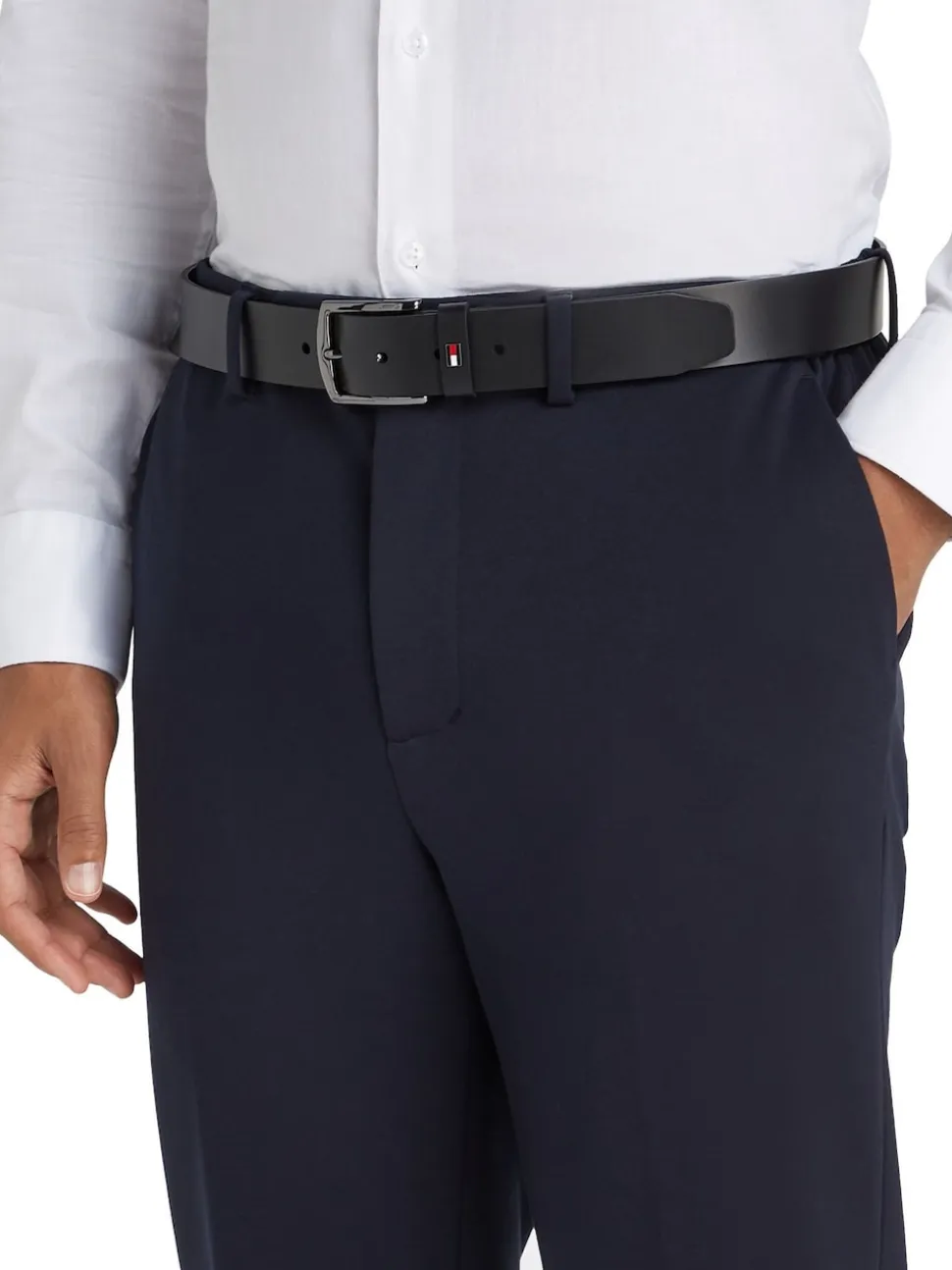 Tommy Hilfiger Black Denton Leather Belt