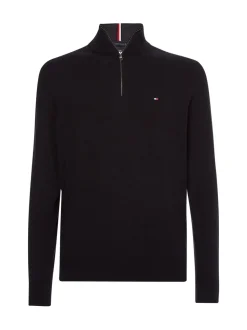 Tommy Hilfiger Black Half-Zip Jumper With Cashmere