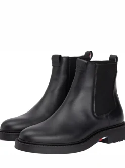 Tommy Hilfiger Black Lightweight Leather Chelsea Boots