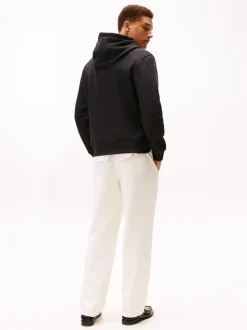 Tommy Hilfiger Black Logo Embroidery Flex Fleece Hoodie