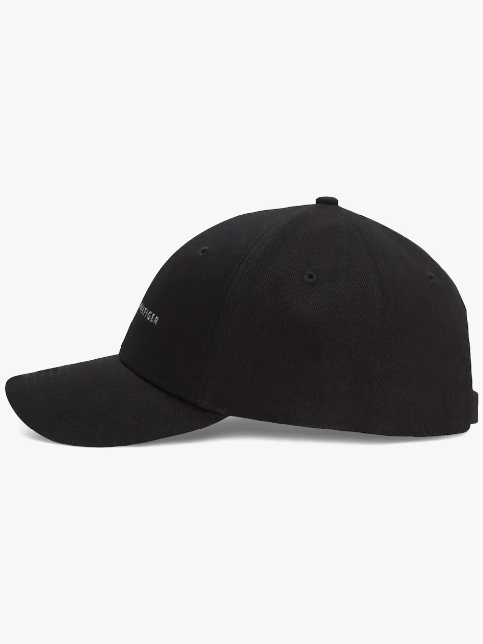 Tommy Hilfiger Black Logo Embroidery Twill Six-Panel Baseball Cap