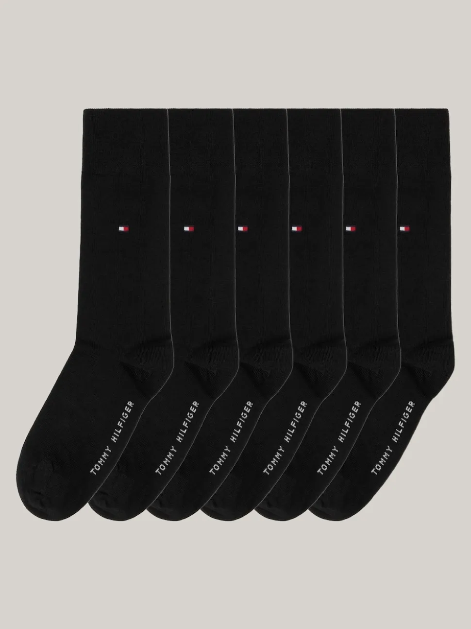 Tommy Hilfiger Black Stretch Cotton Socks 6 Pack