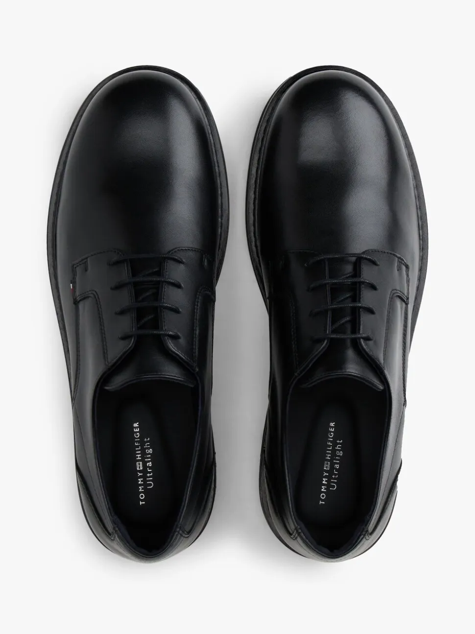 Tommy Hilfiger Black Ultra Lightweight Leather Derby Shoes