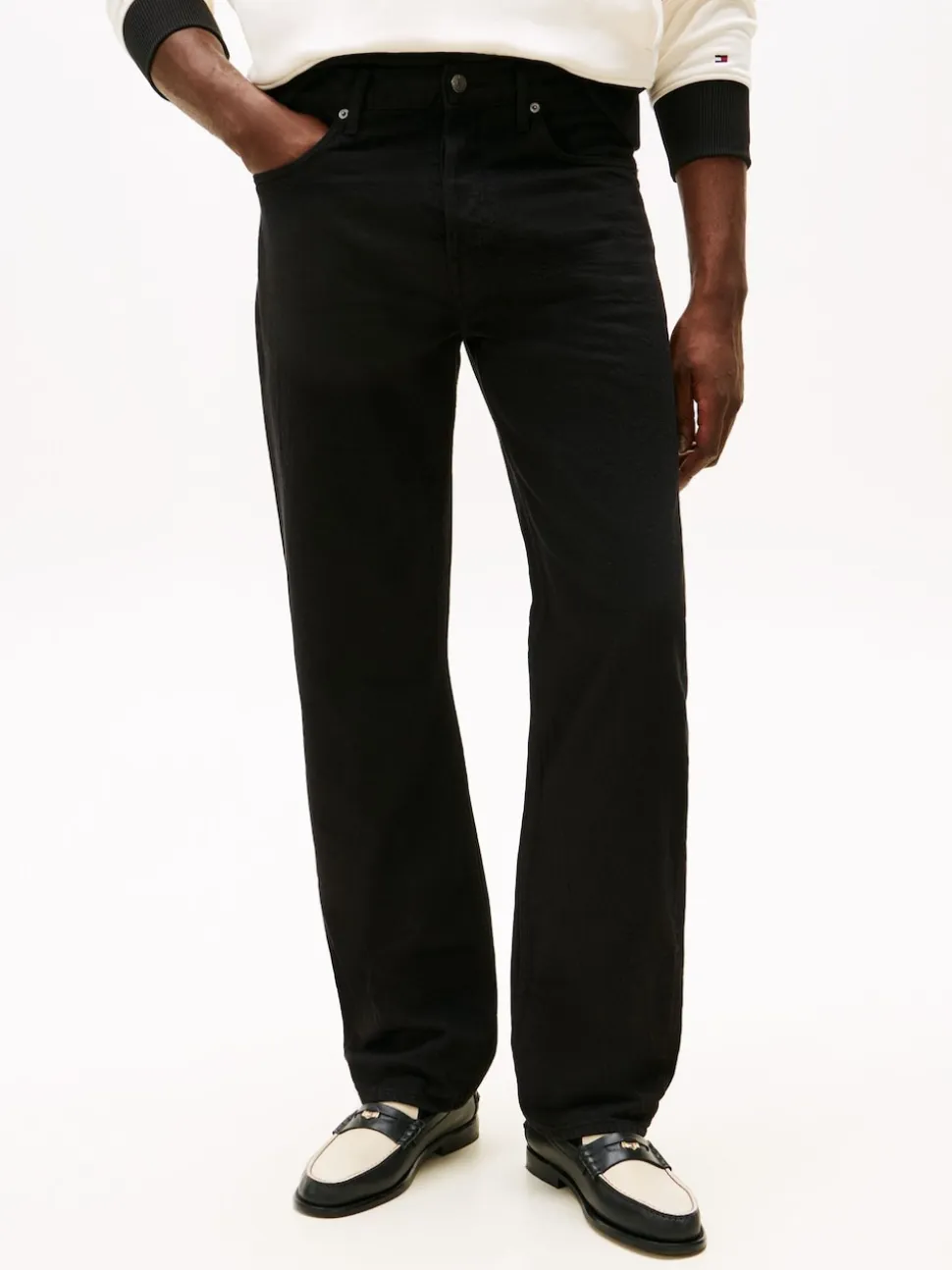 Tommy Hilfiger Black Washed Regular Straight Leg Black Jeans