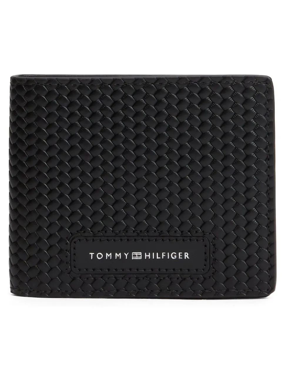Tommy Hilfiger Black Woven Leather Wallet