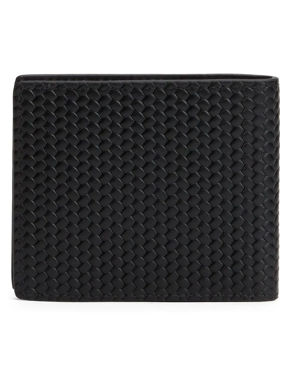 Tommy Hilfiger Black Woven Leather Wallet
