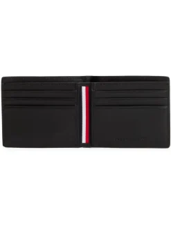 Tommy Hilfiger Black Woven Leather Wallet