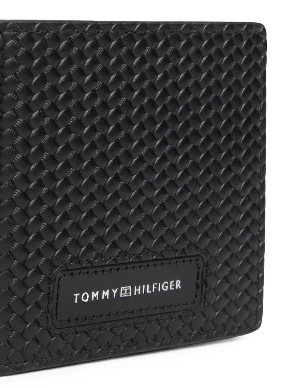 Tommy Hilfiger Black Woven Leather Wallet