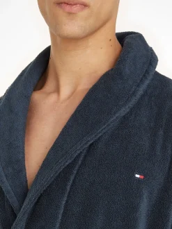 Tommy Hilfiger Blue 100% Cotton Icon Bathrobe