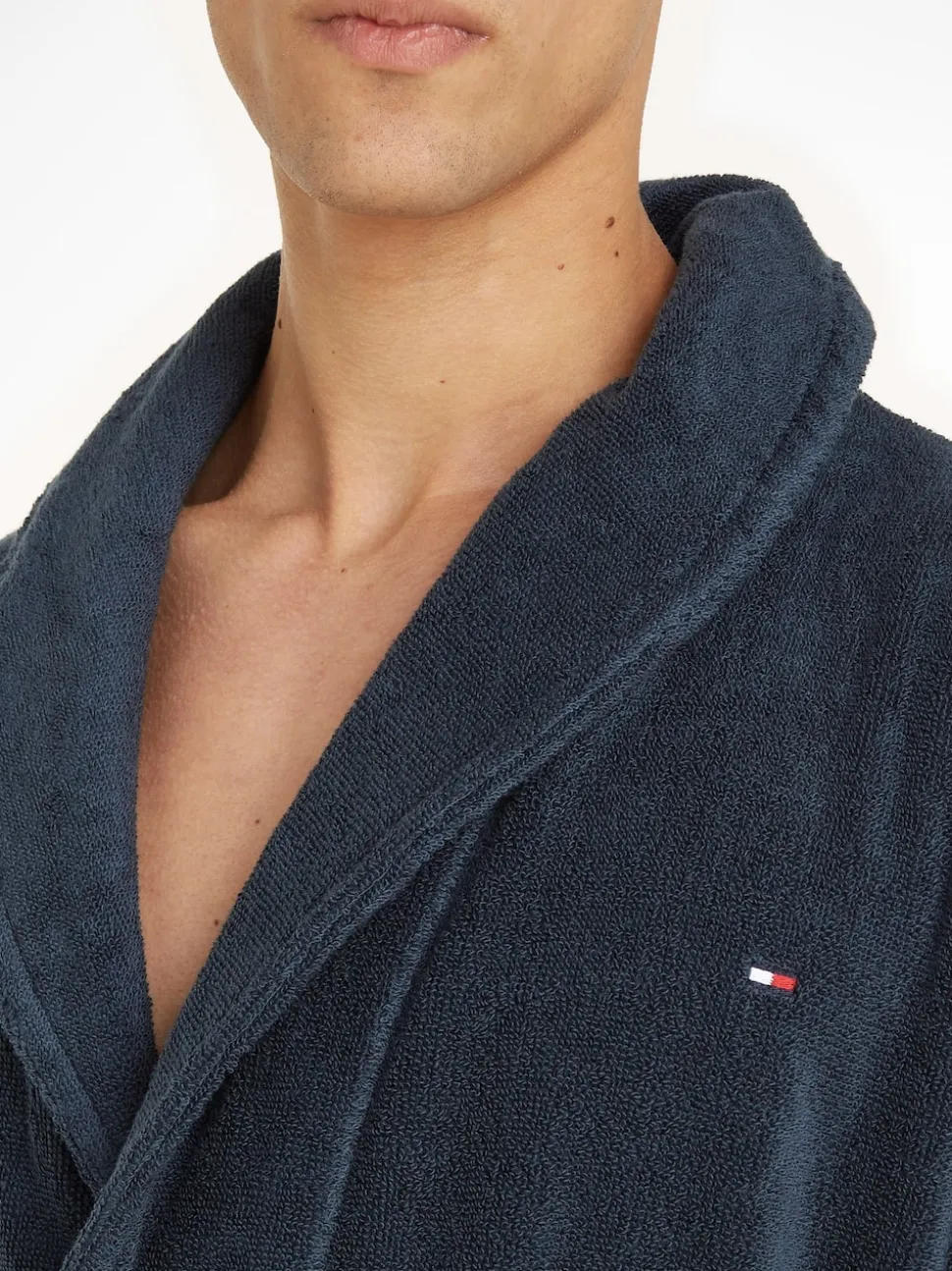 Tommy Hilfiger Blue 100% Cotton Icon Bathrobe