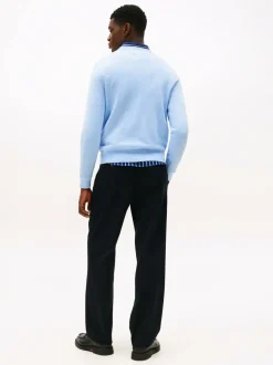 Tommy Hilfiger Blue Crew Neck Jumper With Cashmere