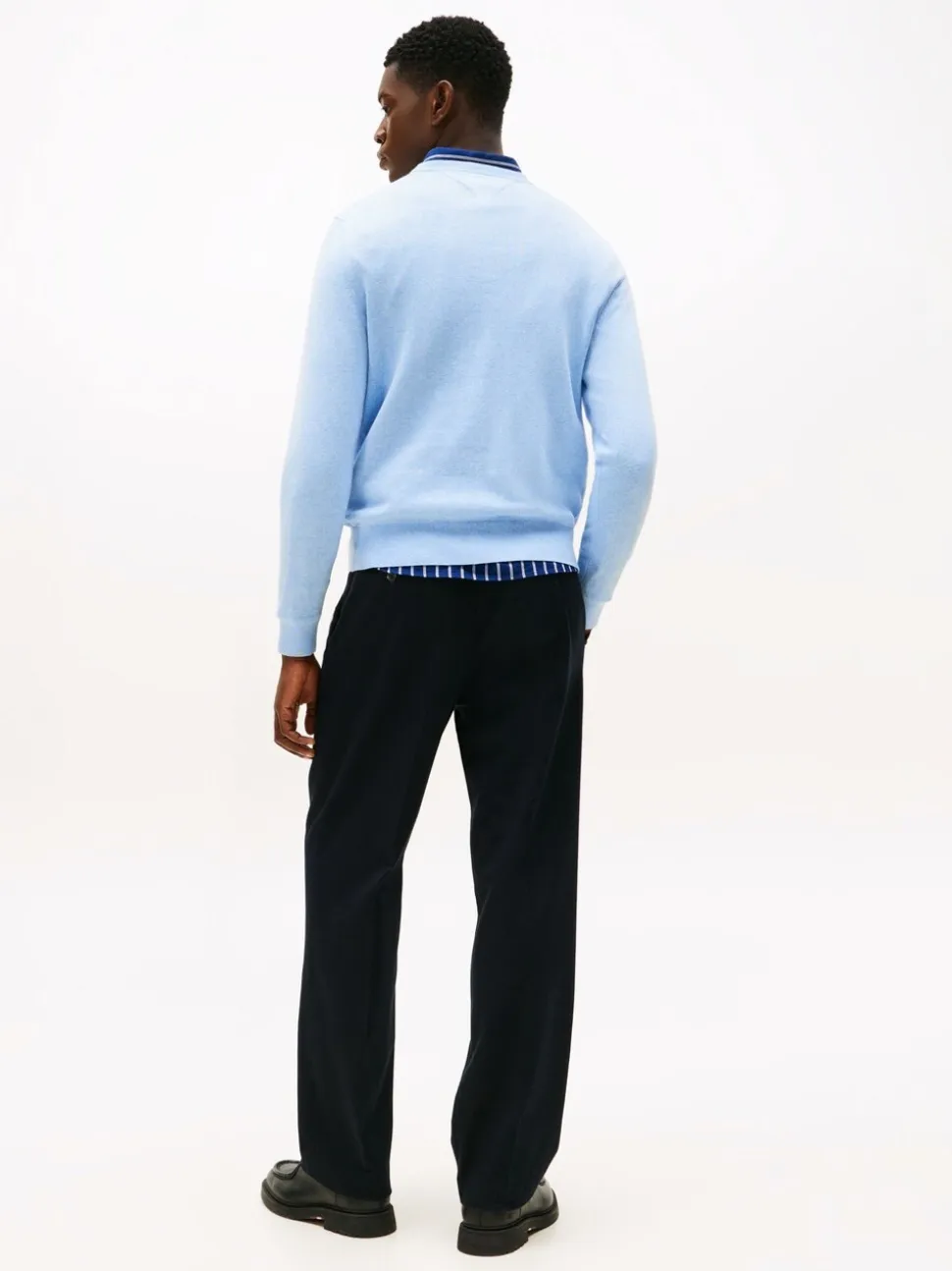 Tommy Hilfiger Blue Crew Neck Jumper With Cashmere