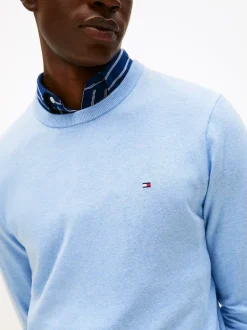 Tommy Hilfiger Blue Crew Neck Jumper With Cashmere
