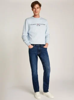 Tommy Hilfiger Blue Denton Whiskered Straight Leg Jeans