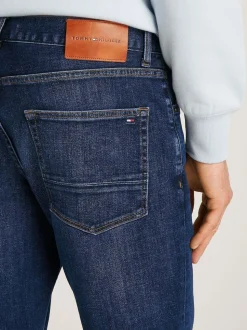 Tommy Hilfiger Blue Denton Whiskered Straight Leg Jeans