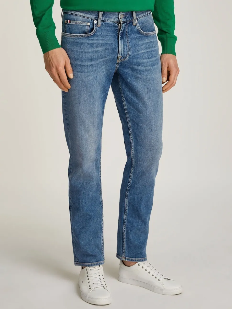 Tommy Hilfiger Blue Denton Faded Straight Leg Jeans
