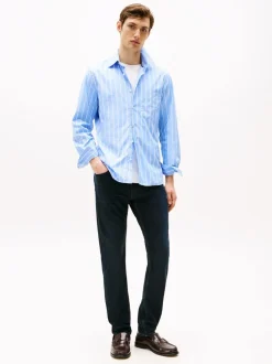 Tommy Hilfiger Blue Denton Straight Jeans With Stretch
