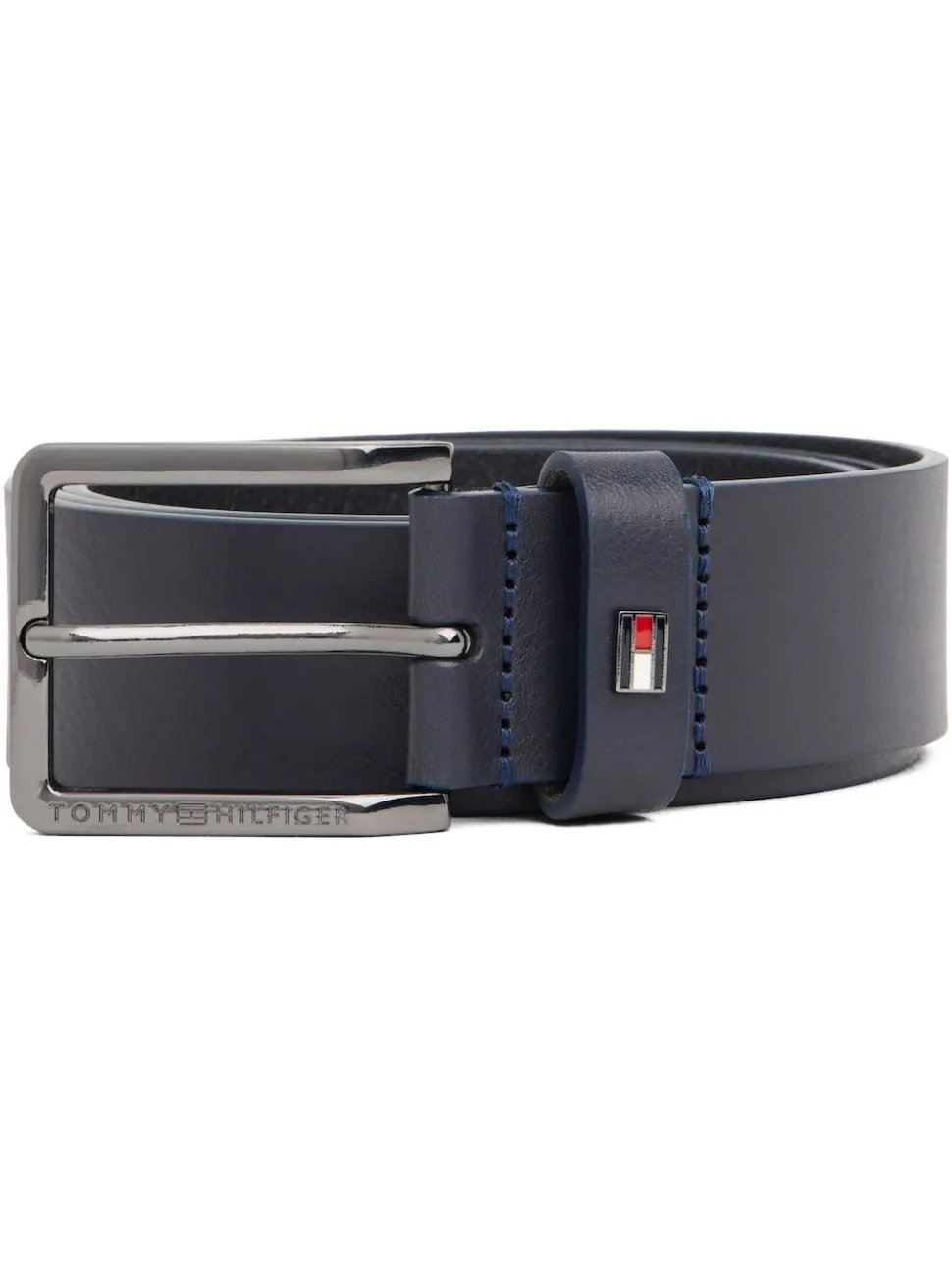 Tommy Hilfiger Blue Enamel Flag Leather Belt