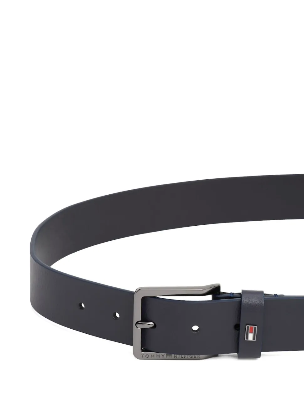 Tommy Hilfiger Blue Enamel Flag Leather Belt