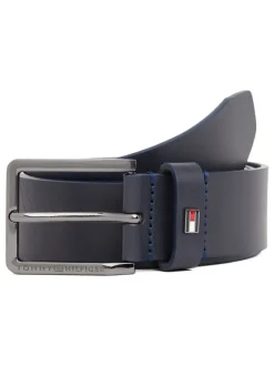 Tommy Hilfiger Blue Enamel Flag Leather Belt