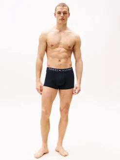 Tommy Hilfiger Blue Original Logo Waistband Trunks 3 Pack