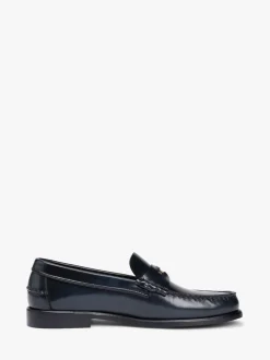 Tommy Hilfiger Blue Patent Leather Debossed Loafers